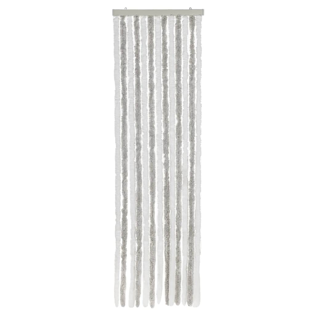 Fly Curtain Light Grey and White 56x200 cm Chenille