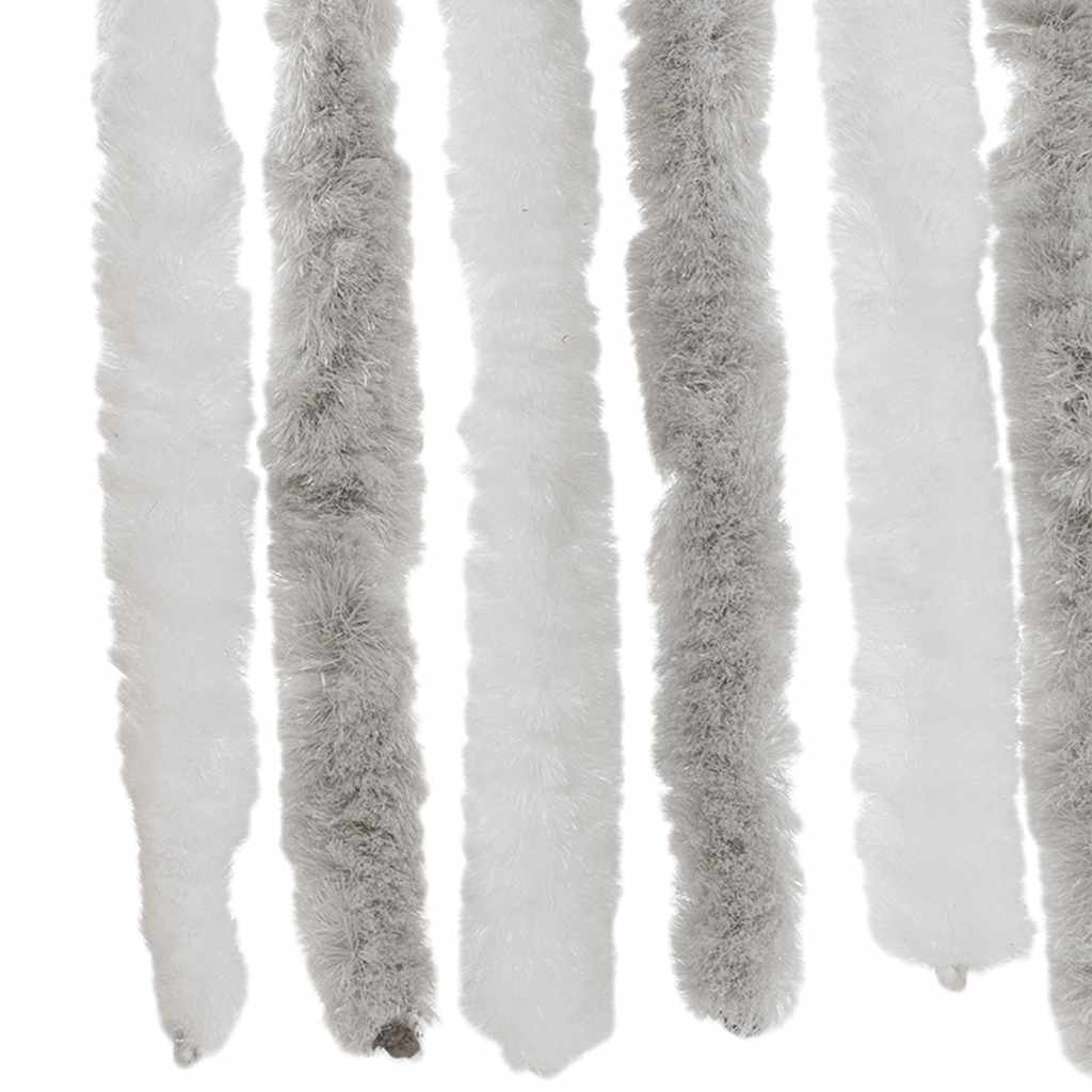 Fly Curtain Light Grey and White 56x200 cm Chenille