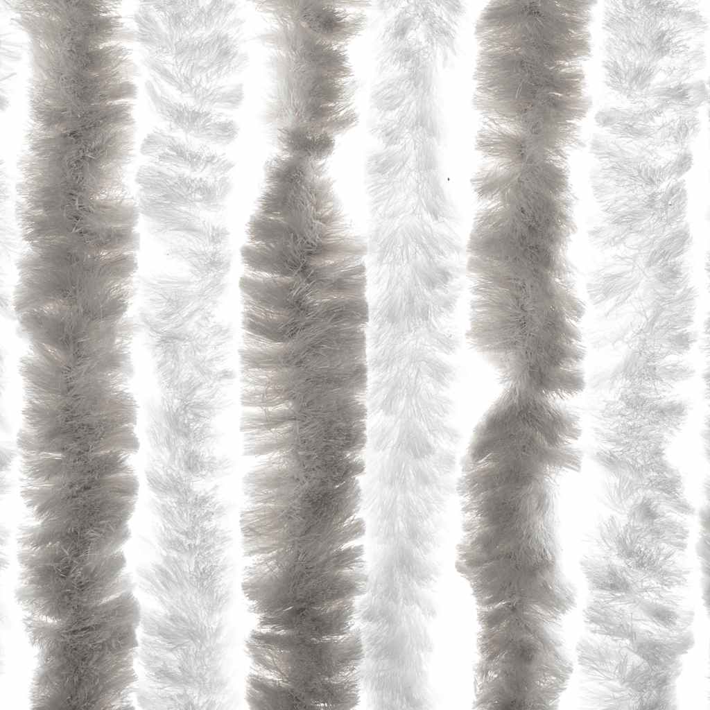 Fly Curtain Light Grey and White 56x200 cm Chenille