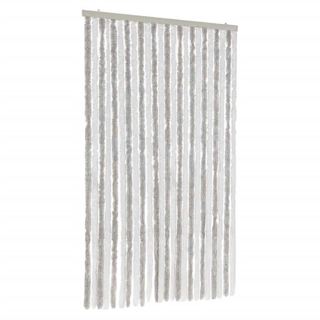 Fly Curtain Light Grey and White 100x200 cm Chenille