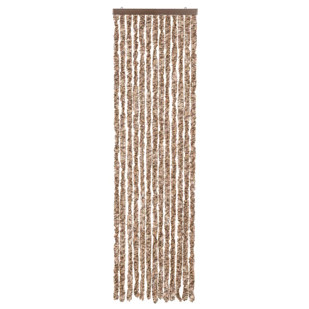 Fly Curtain Beige and Dark Brown 56x185 cm Chenille