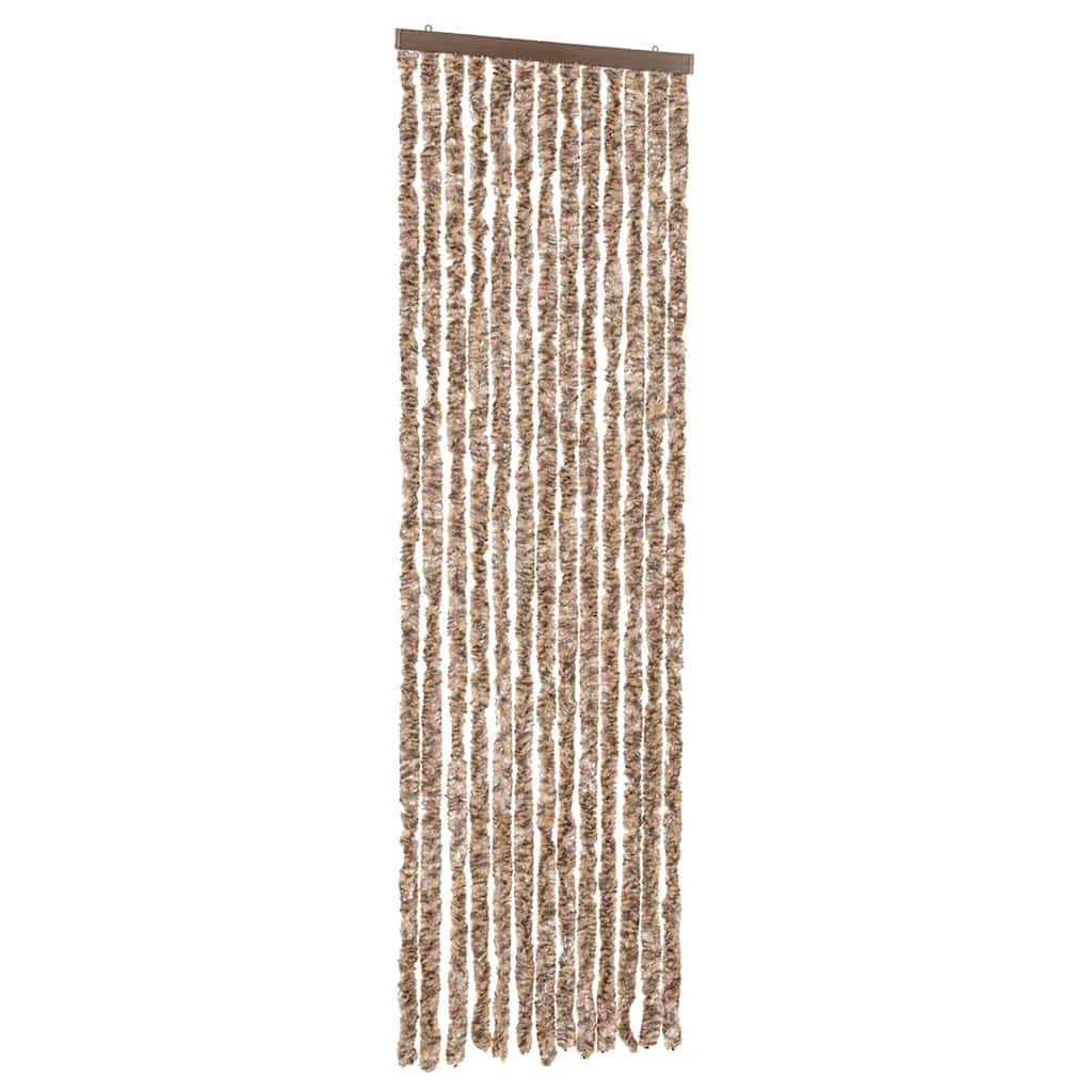 Fly Curtain Beige and Dark Brown 56x200 cm Chenille