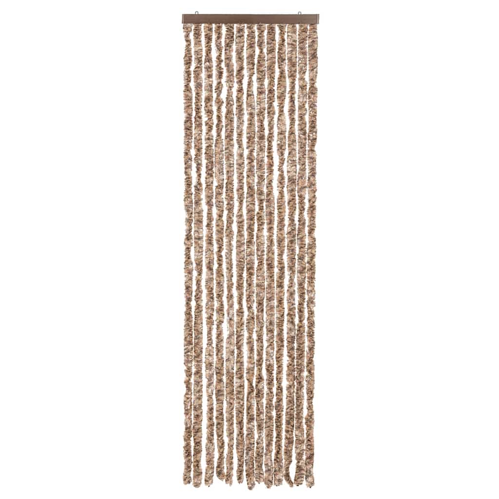 Fly Curtain Beige and Dark Brown 56x200 cm Chenille