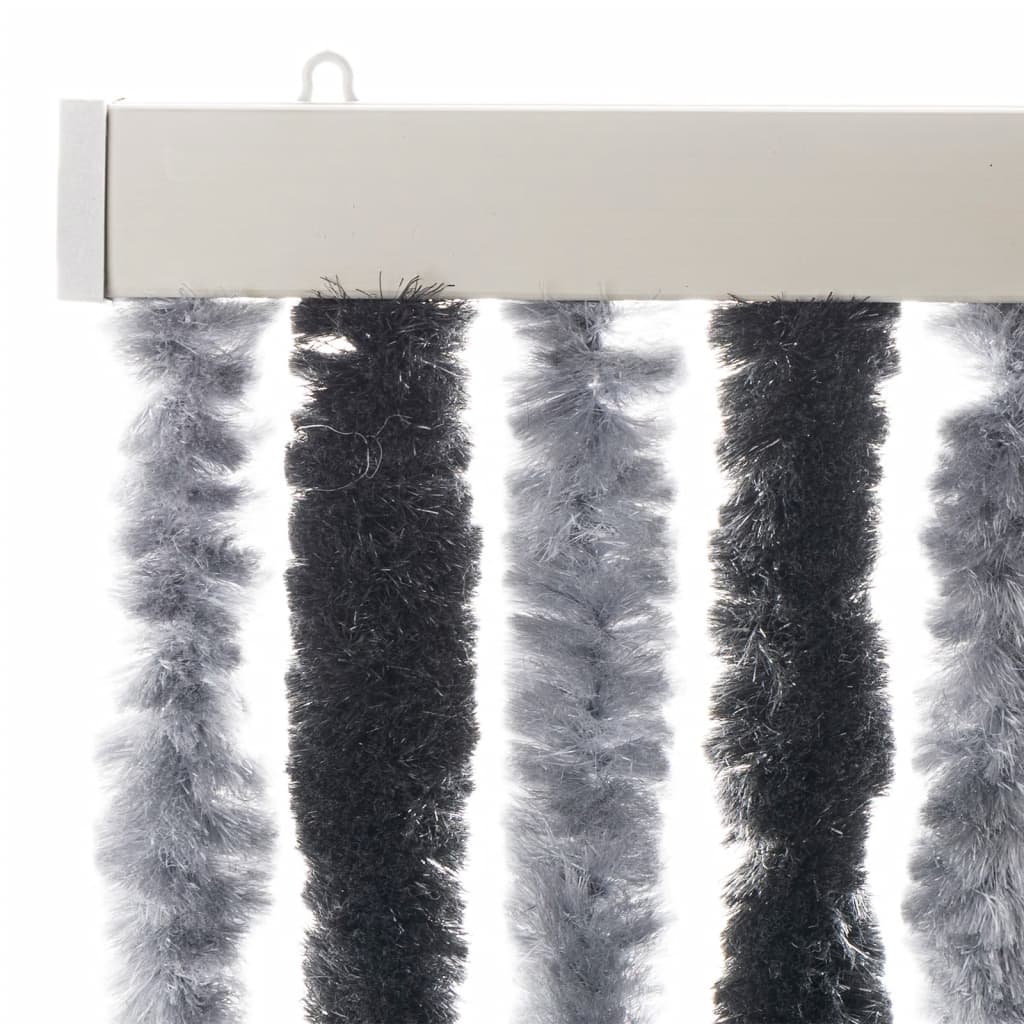 Fly Curtain Grey and Black 90x200 cm Chenille