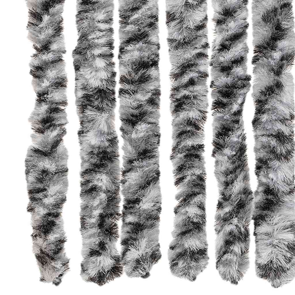 Fly Curtain Grey and Black and White 56x200 cm Chenille