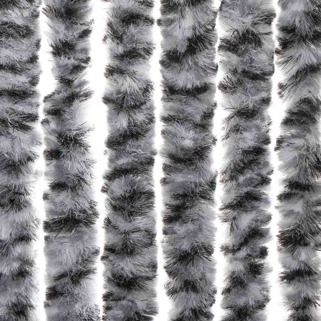 Fly Curtain Grey and Black and White 56x200 cm Chenille
