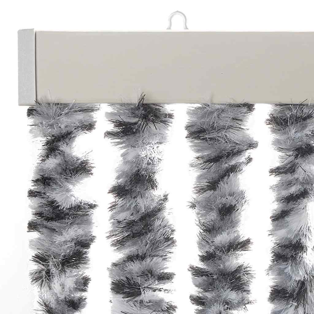 Fly Curtain Grey and Black and White 90x200 cm Chenille