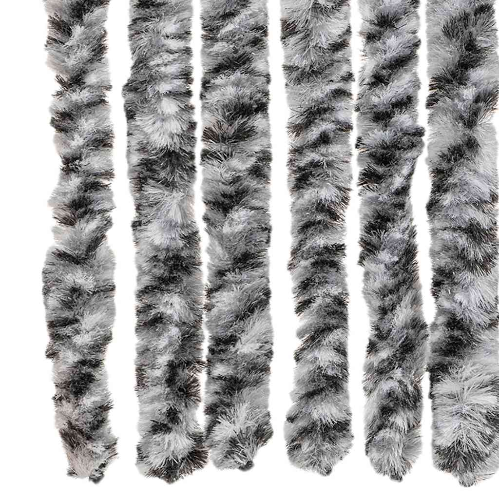 Fly Curtain Grey and Black and White 90x200 cm Chenille