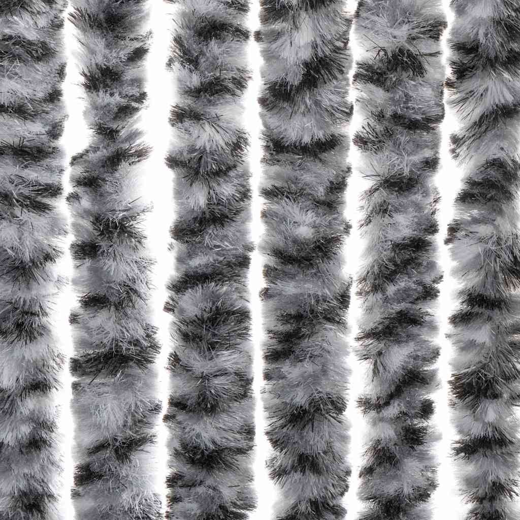 Fly Curtain Grey and Black and White 90x200 cm Chenille