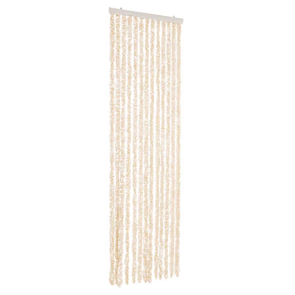 Fly Curtain Beige and White 56x200 cm Chenille