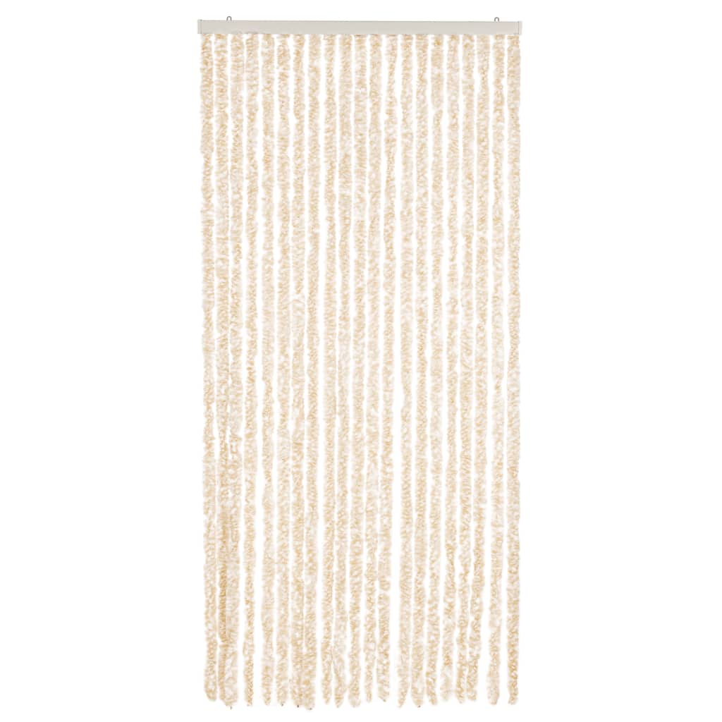 Fly Curtain Beige and White 90x200 cm Chenille