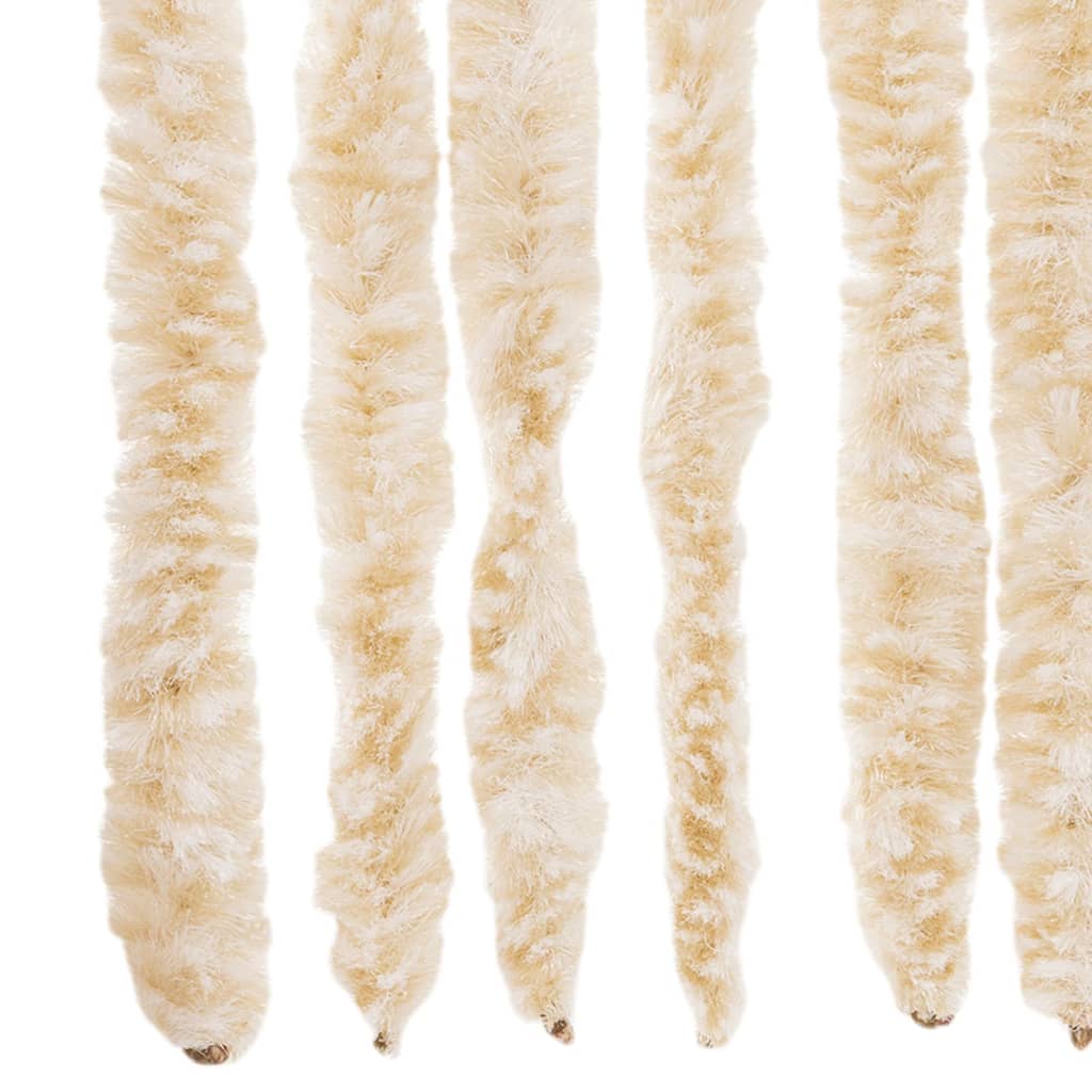 Fly Curtain Beige and White 100x220 cm Chenille