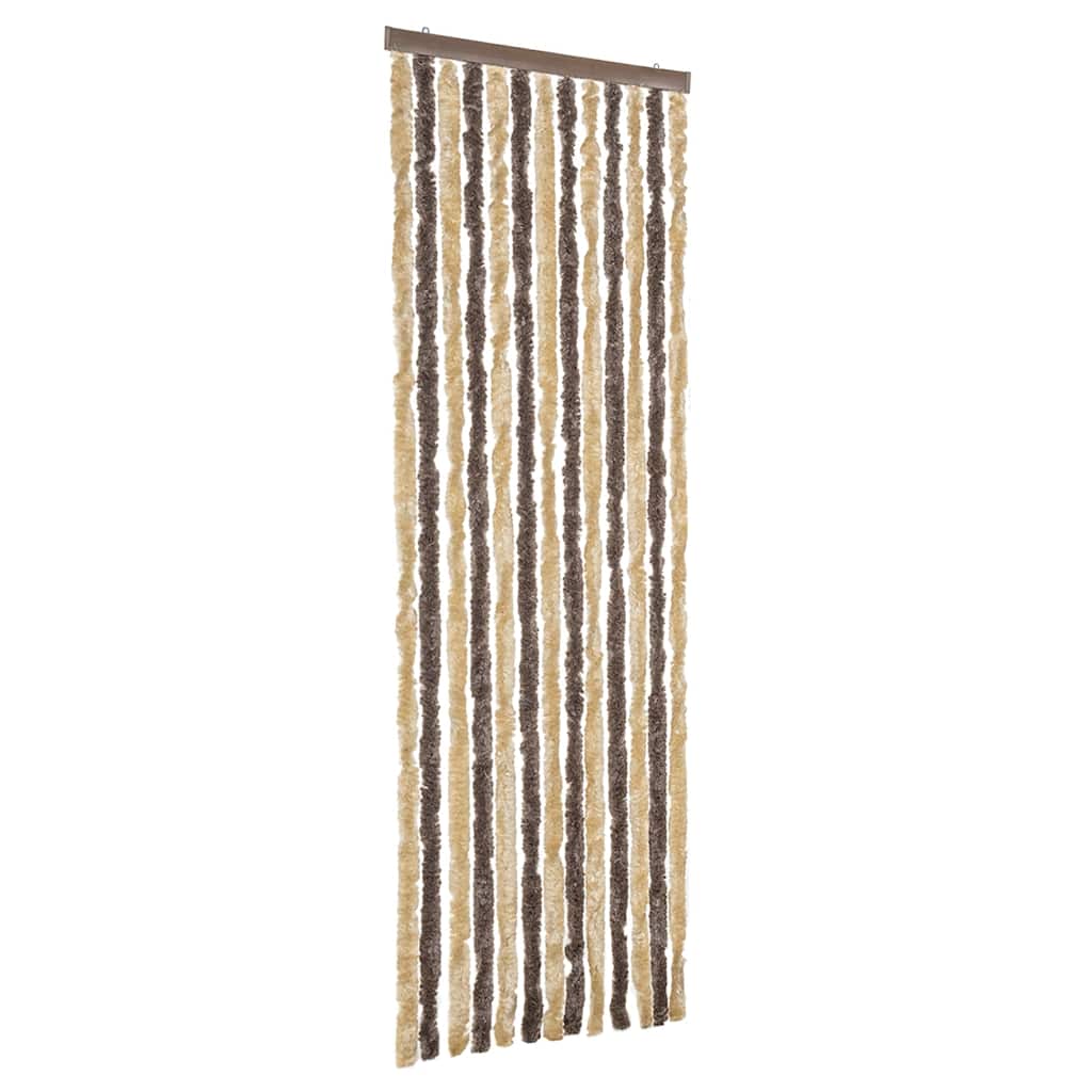 Fly Curtain Dark Brown and Beige 56x185 cm Chenille