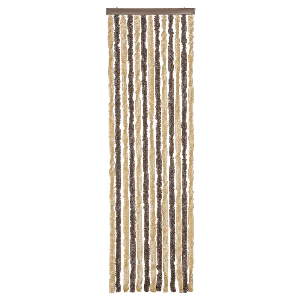 Fly Curtain Dark Brown and Beige 56x185 cm Chenille