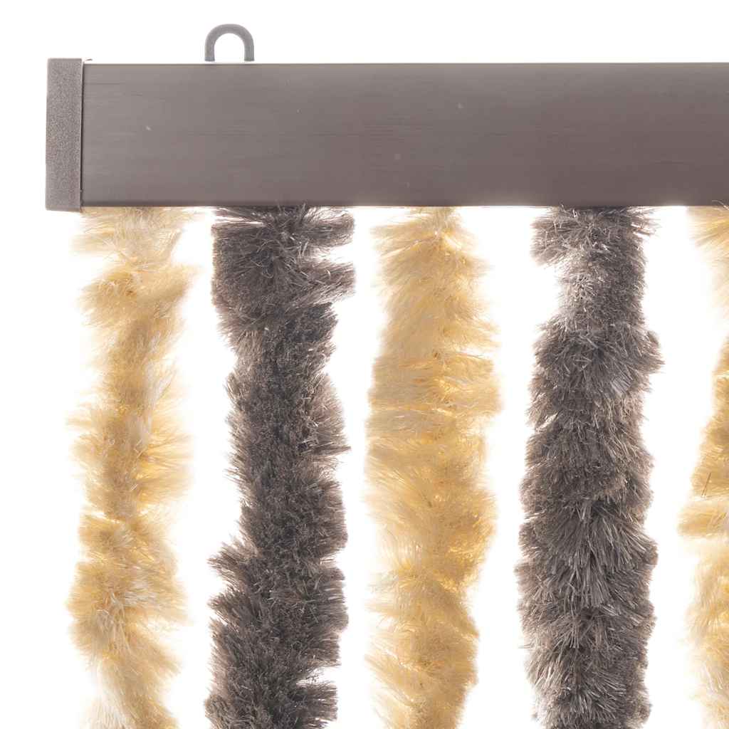 Fly Curtain Dark Brown and Beige 56x185 cm Chenille