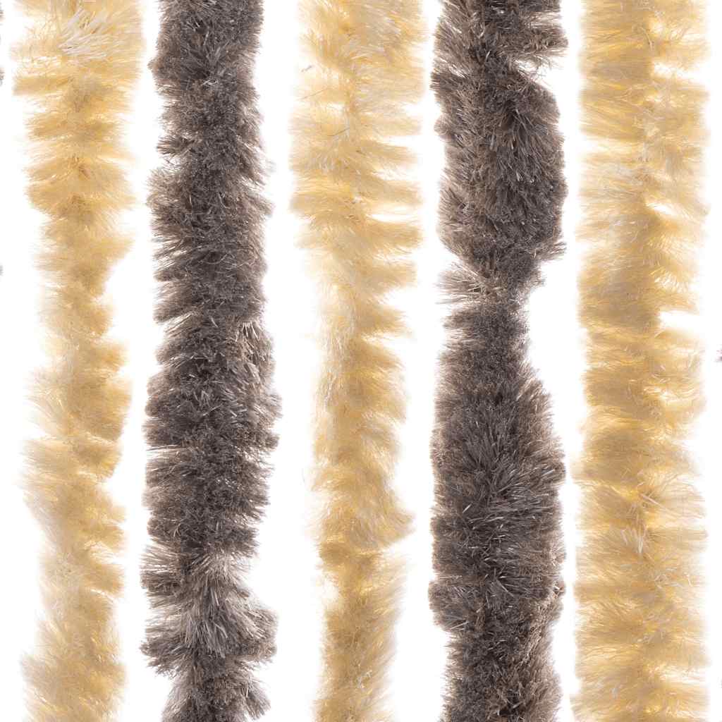 Fly Curtain Dark Brown and Beige 56x185 cm Chenille