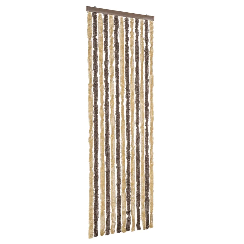 Fly Curtain Dark Brown and Beige 56x200 cm Chenille