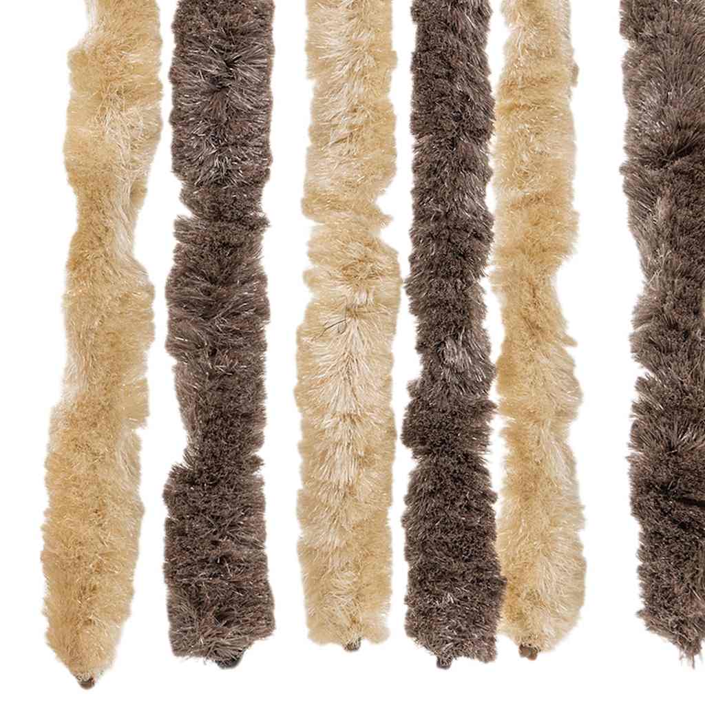 Fly Curtain Dark Brown and Beige 56x200 cm Chenille