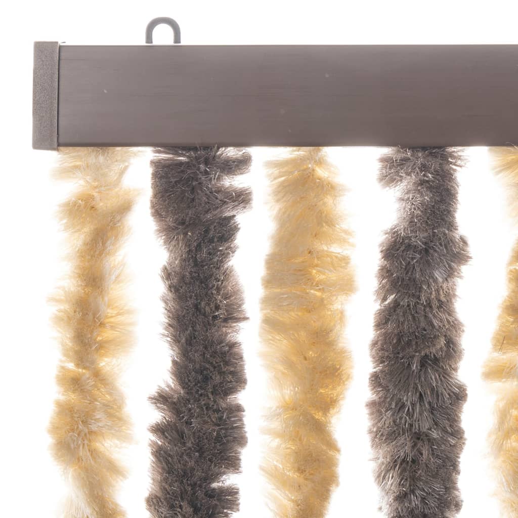 Fly Curtain Dark Brown and Beige 90x220 cm Chenille