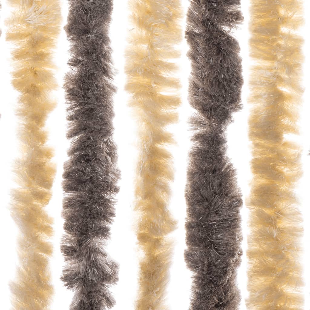 Fly Curtain Dark Brown and Beige 90x220 cm Chenille