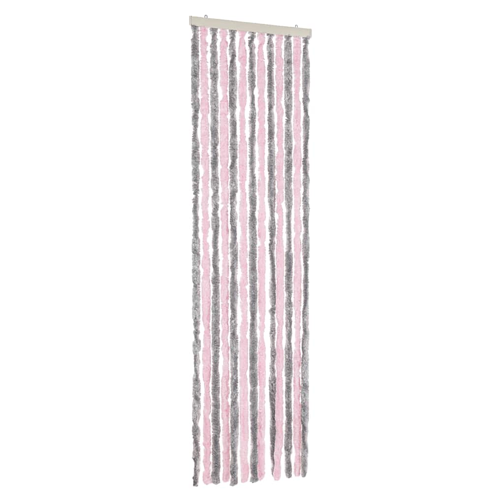 Fly Curtain Silver Grey and Pink 56x185 cm Chenille