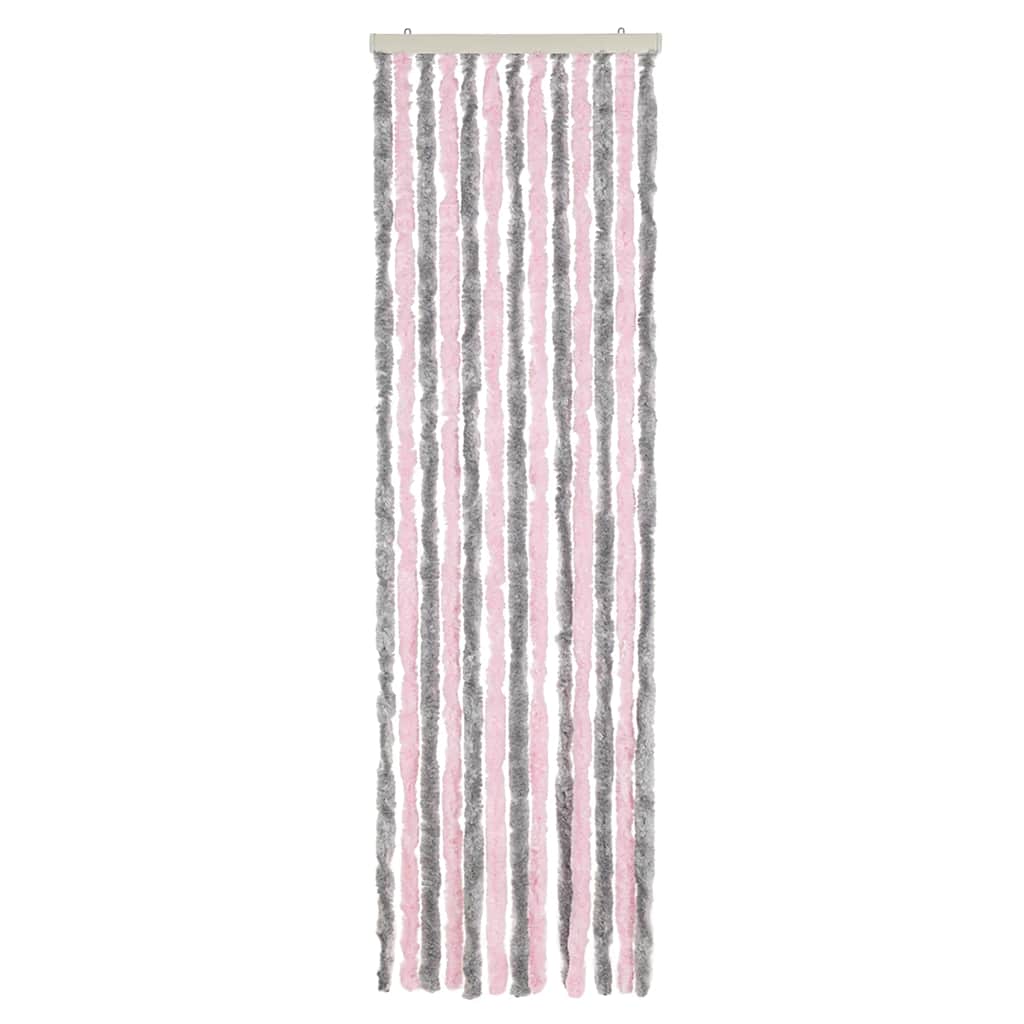 Fly Curtain Silver Grey and Pink 56x185 cm Chenille