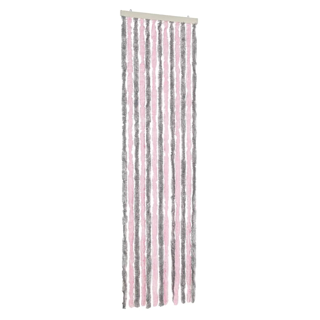 Fly Curtain Silver Grey and Pink 56x200 cm Chenille