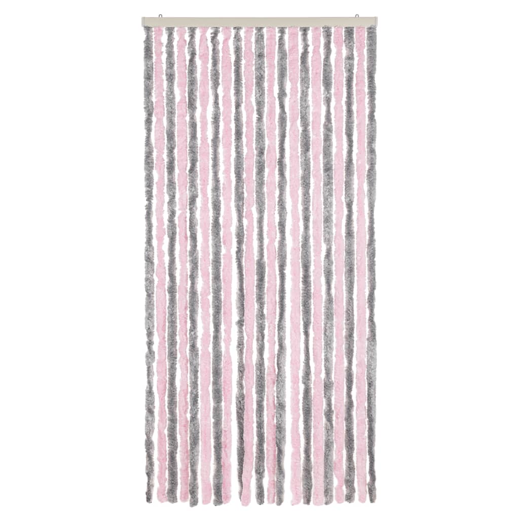 Fly Curtain Silver Grey and Pink 90x200 cm Chenille