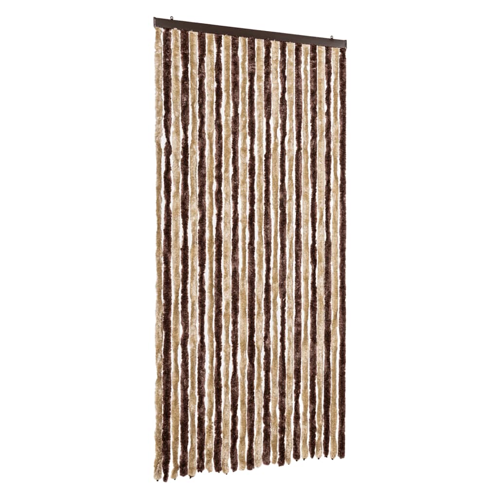 Fly Curtain Beige and Light Brown 100x230 cm Chenille