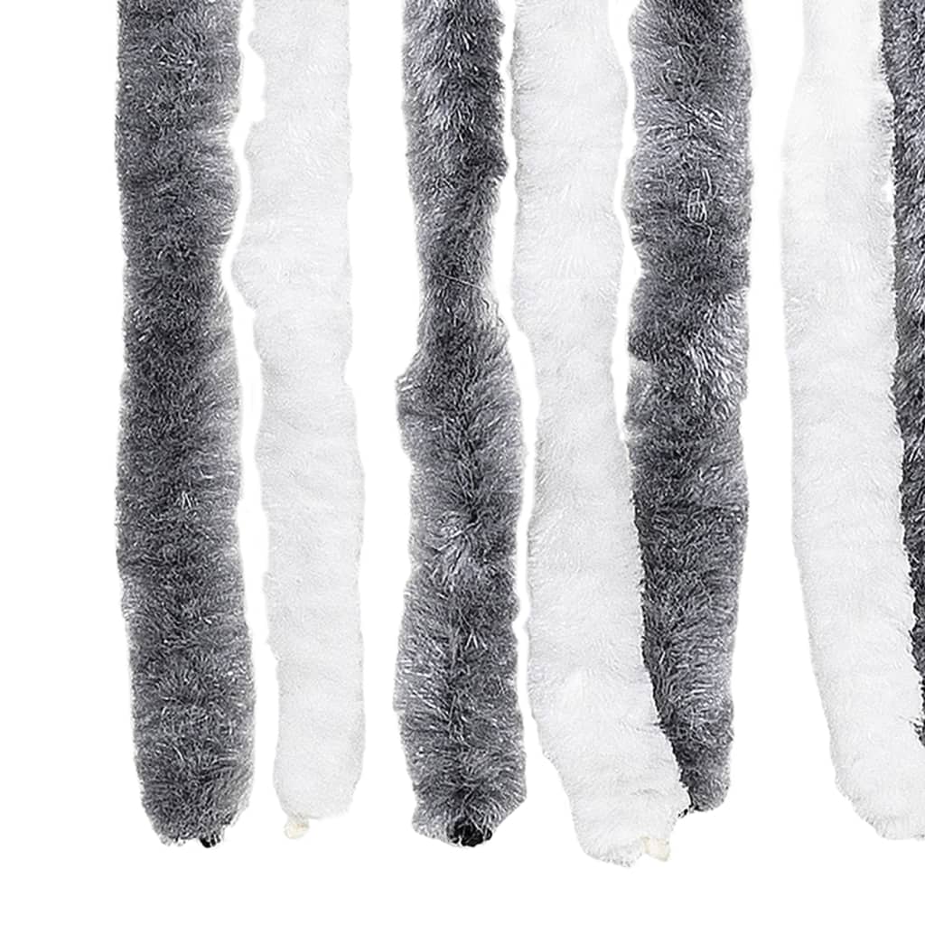 Fly Curtain Grey and White 100x200 cm Chenille