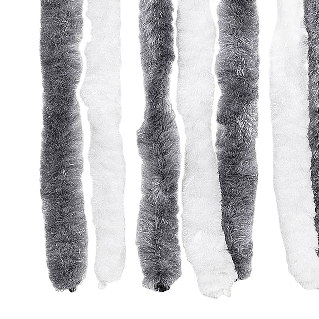 Fly Curtain Grey and White 100x230 cm Chenille