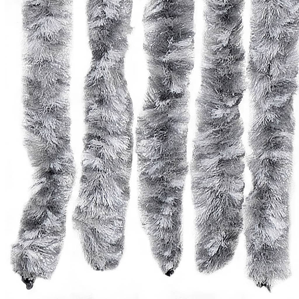 Fly Curtain White and Grey 100x200 cm Chenille