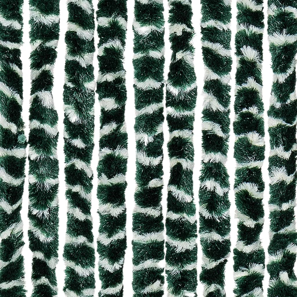 Fly Curtain Green and White 90x200 cm Chenille