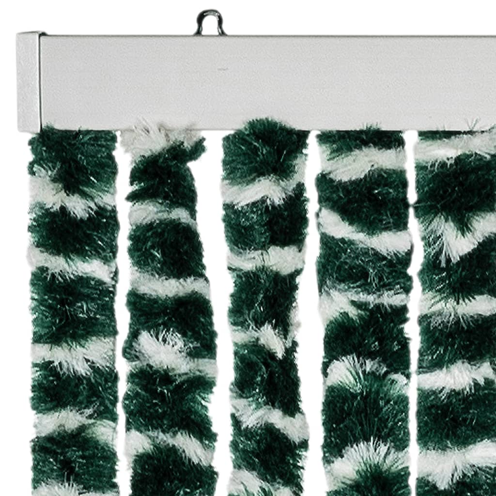 Fly Curtain Green and White 100x200 cm Chenille