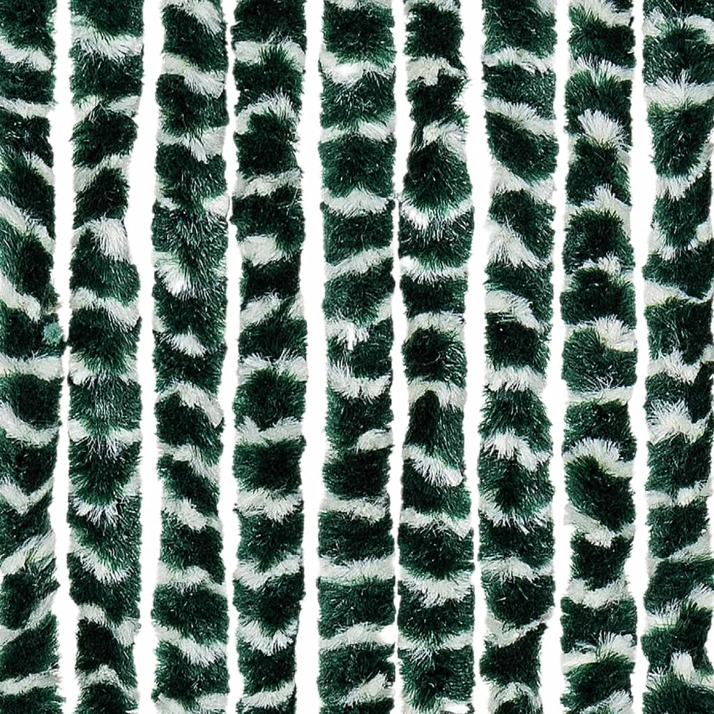 Fly Curtain Green and White 100x200 cm Chenille