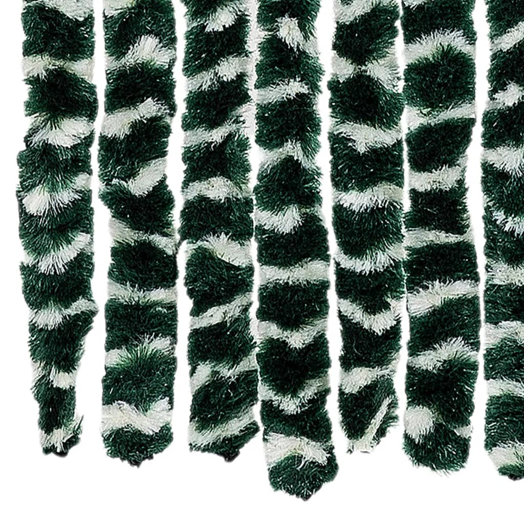 Fly Curtain Green and White 100x200 cm Chenille