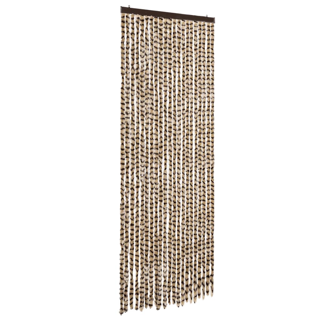 Fly Curtain Beige and Brown 90x200 cm Chenille