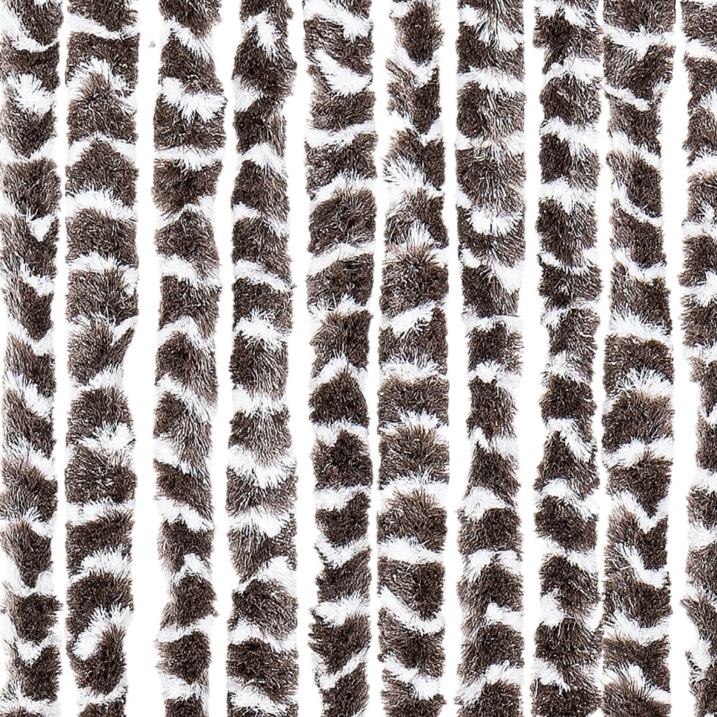 Fly Curtain Brown and White 90x200 cm Chenille