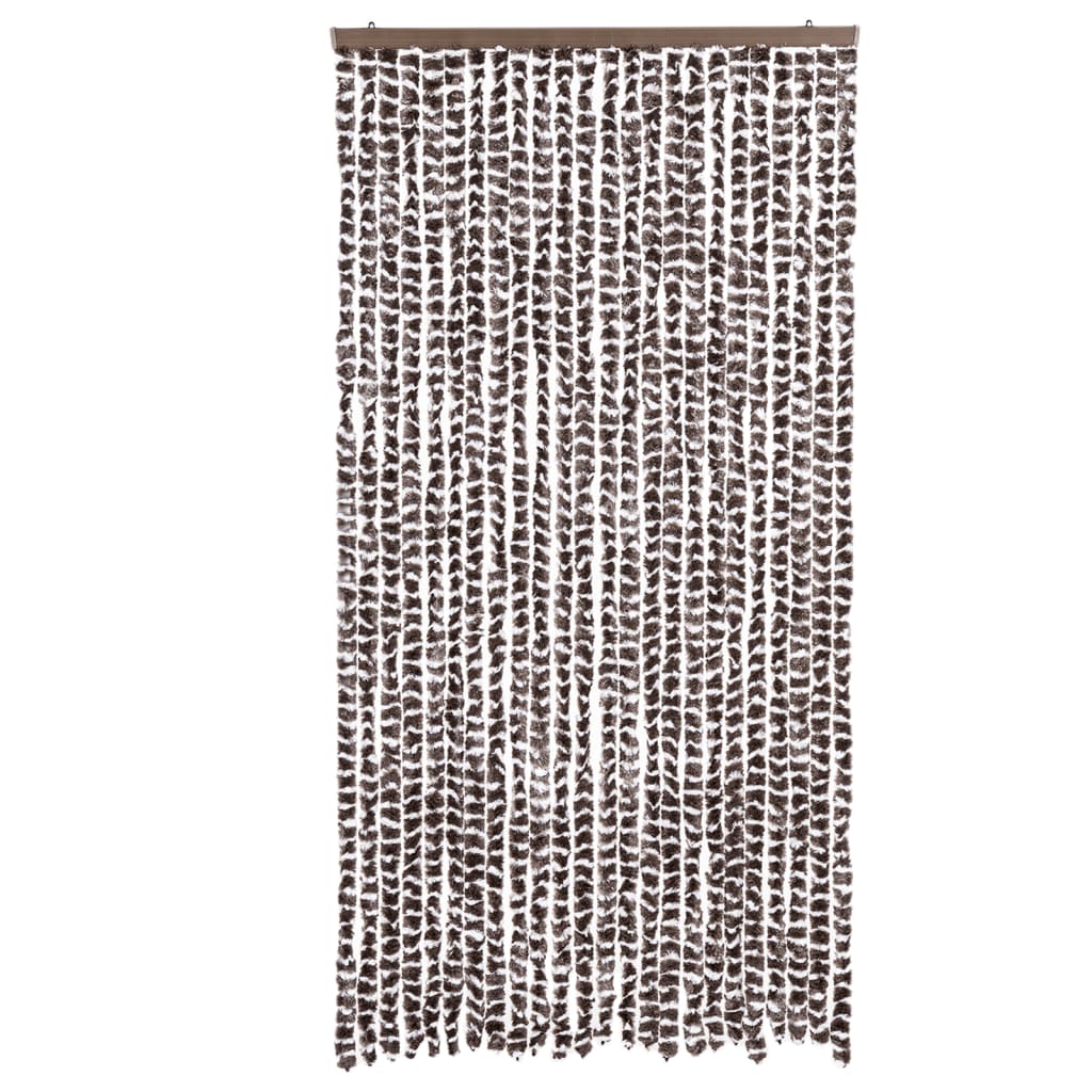 Fly Curtain Brown and White 100x230 cm Chenille