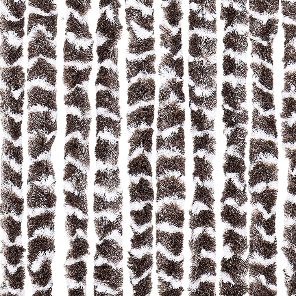 Fly Curtain Brown and White 100x230 cm Chenille