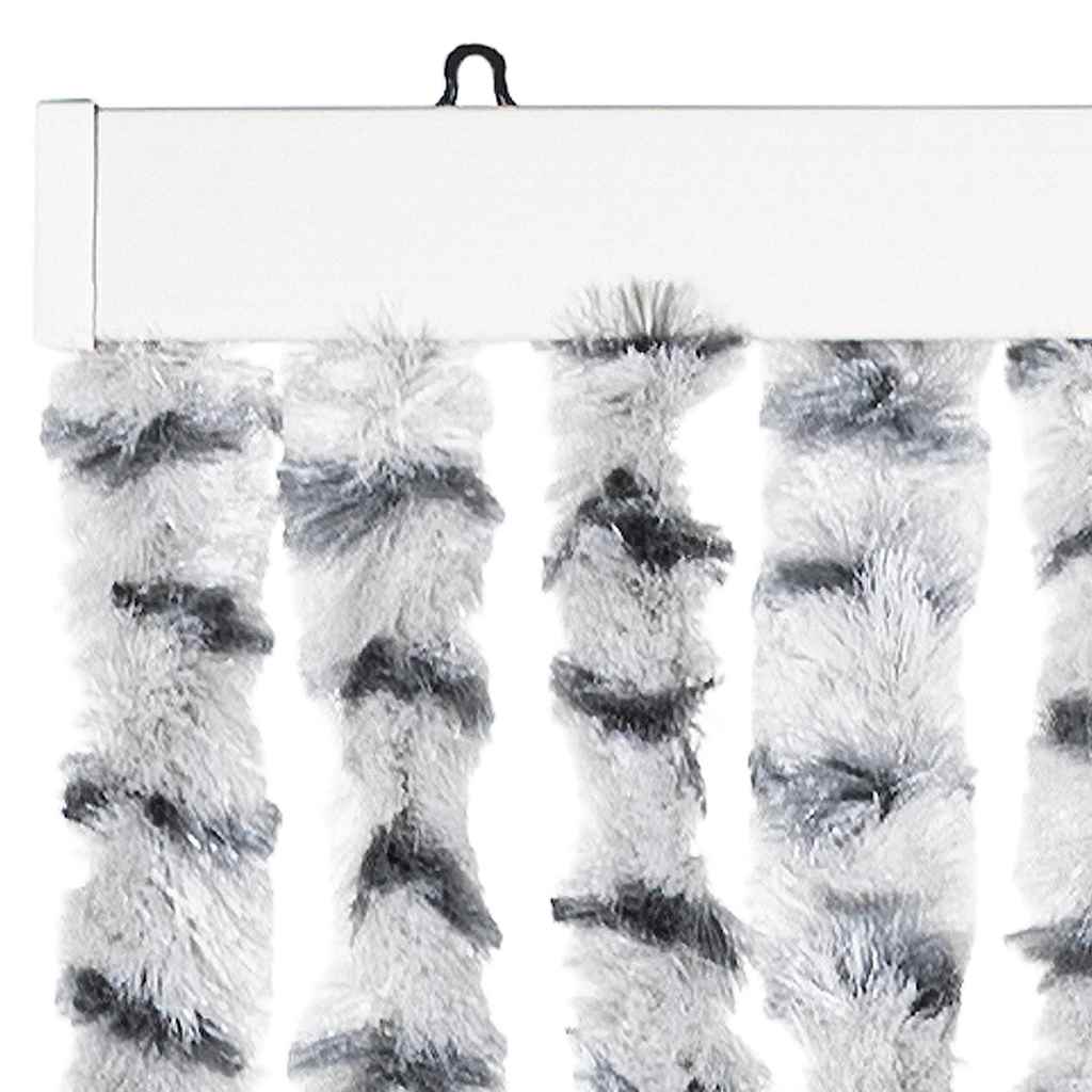 Fly Curtain Light Grey and Dark Grey 56x200 cm Chenille