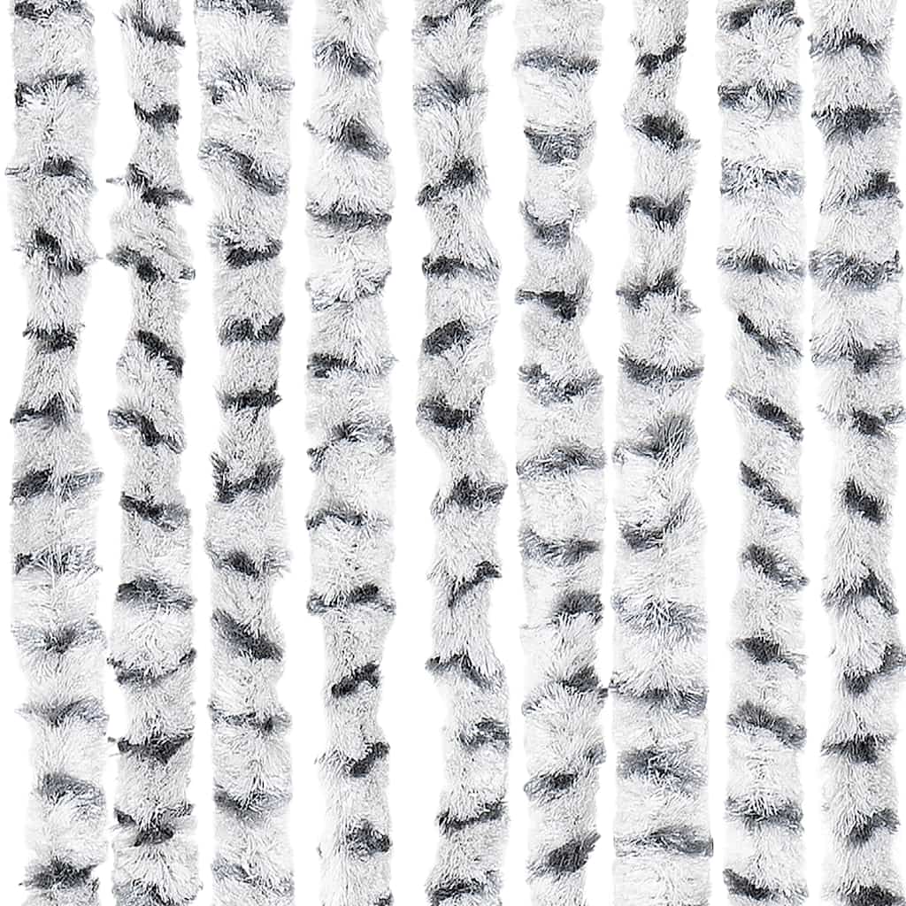 Fly Curtain Light Grey and Dark Grey 56x200 cm Chenille