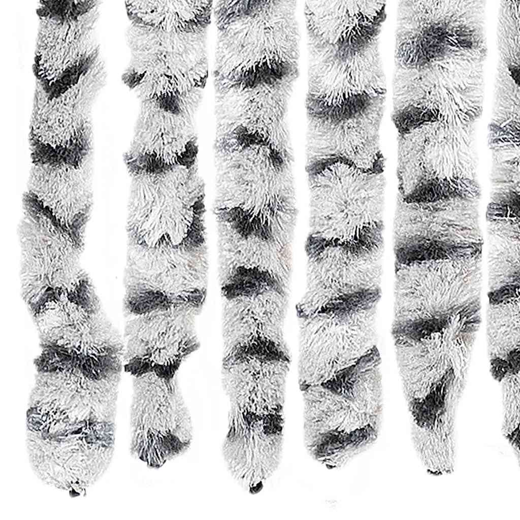 Fly Curtain Light Grey and Dark Grey 56x200 cm Chenille