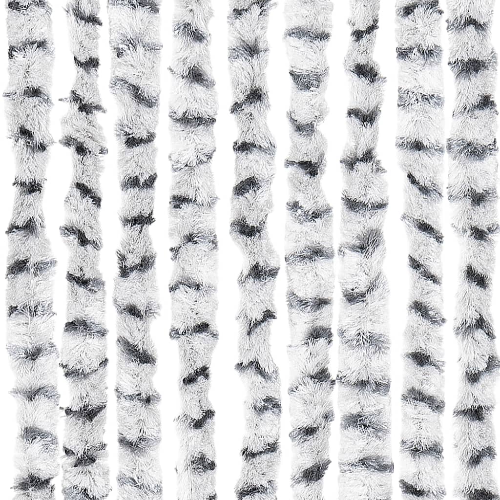 Fly Curtain Light Grey and Dark Grey 100x230 cm Chenille
