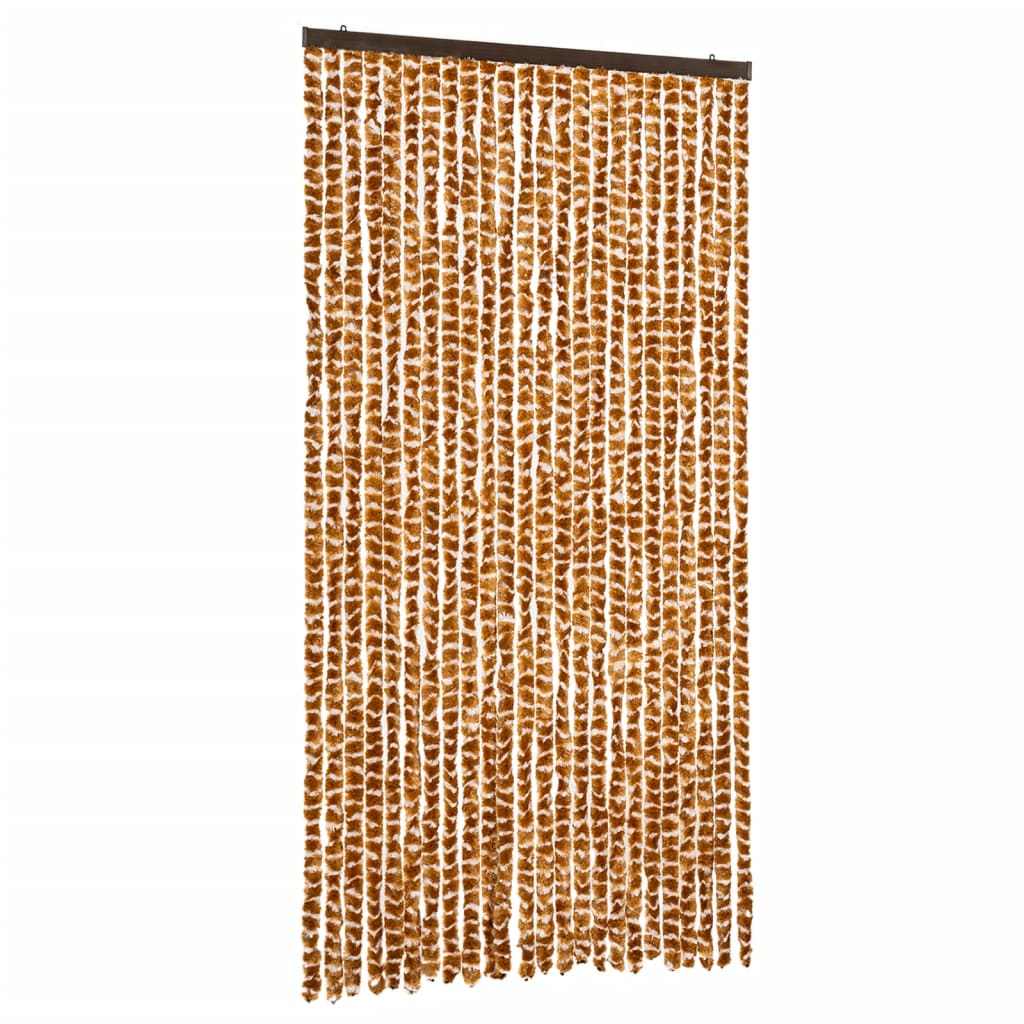 Fly Curtain Ochre and White 100x200 cm Chenille