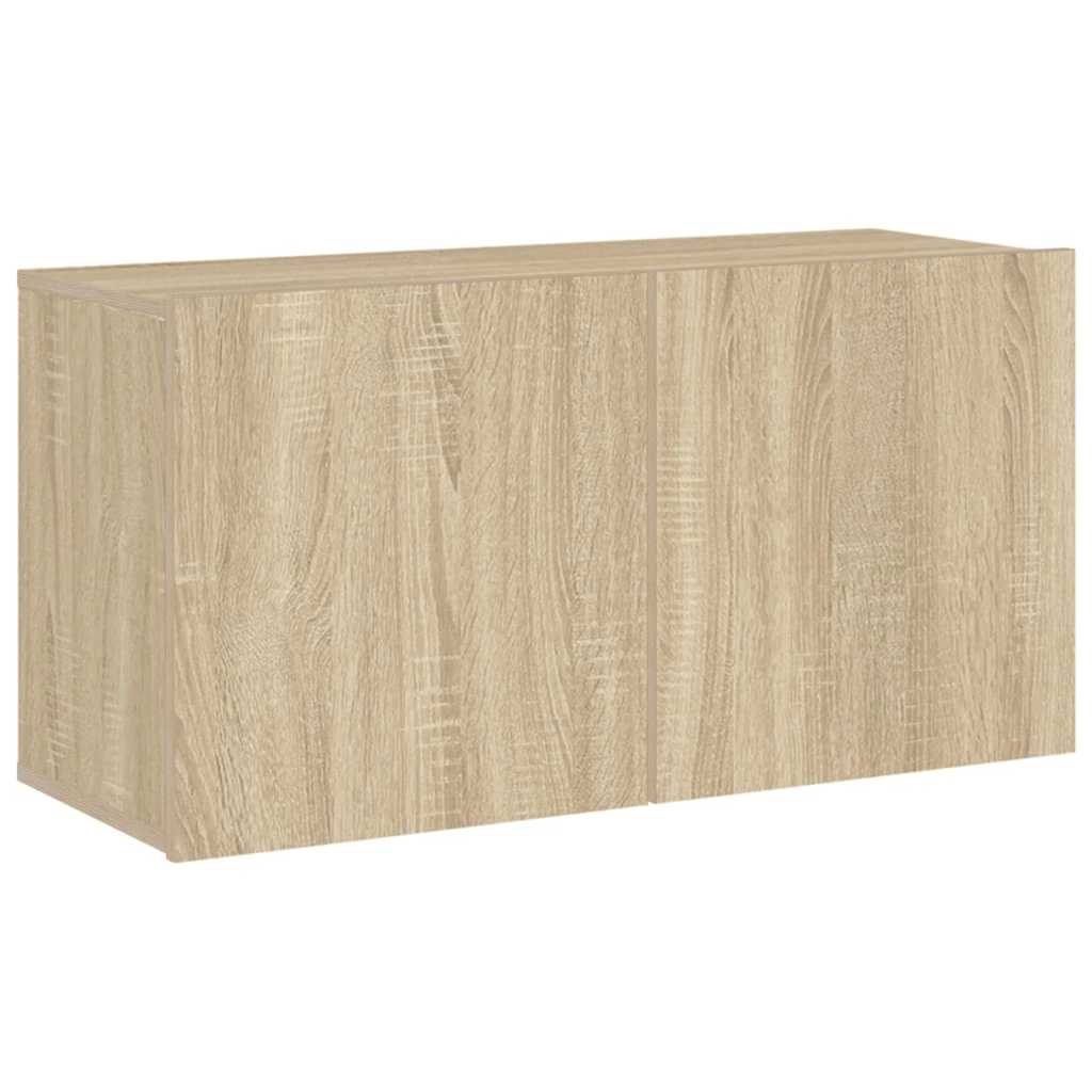 4 Piece TV Wall Units Sonoma Oak Engineered Wood