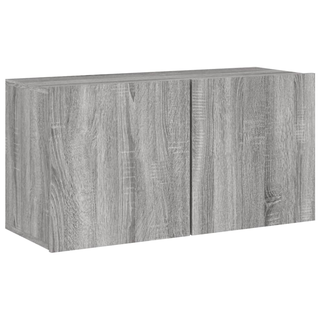 4 Piece TV Wall Units Grey Sonoma Engineered Wood