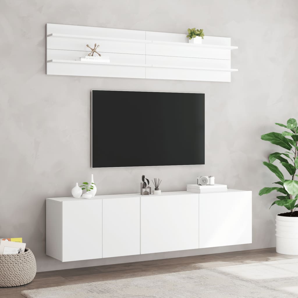| TV Wall Units | Wall-mounted 6 pcs white Engineered wood
