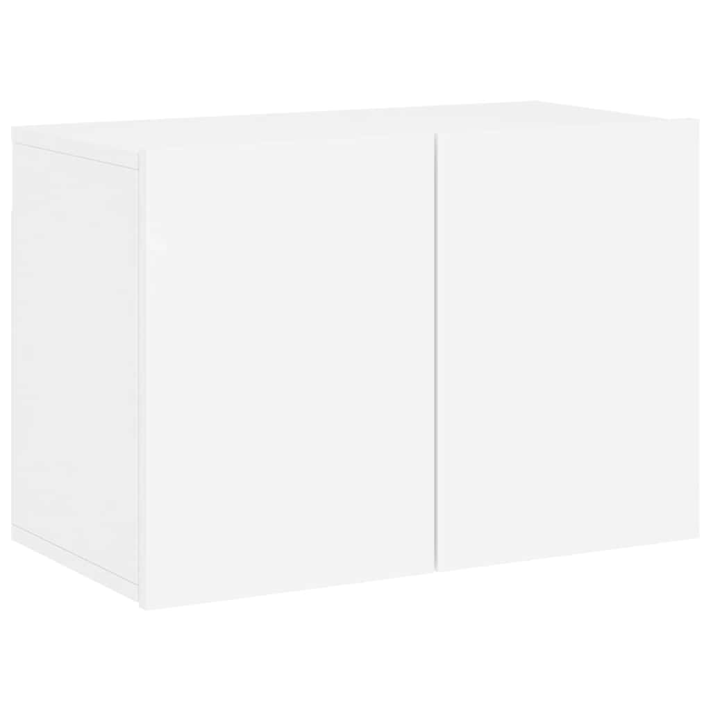 6 Piece TV Wall Units White Engineered Wood