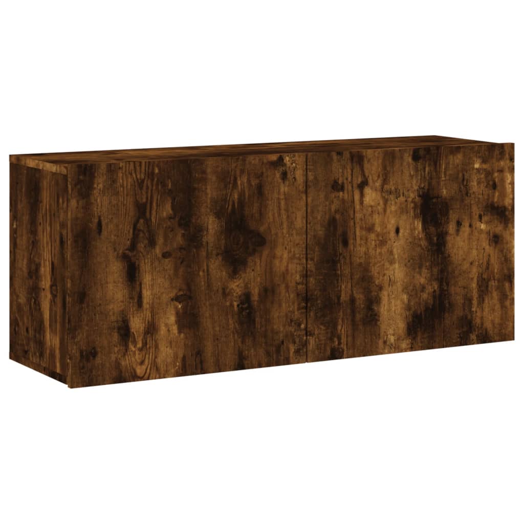 5 Piece TV Wall Units Smoked Oak Engineered Wood